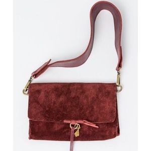 Suede and Leather Evening Bag -Wine. Fair Trade ☀️